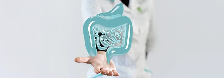 Doctor presenting gut health concept representing functional medicine digestive wellness